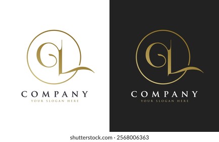 Abstract script gold premium luxury letter Q logo design