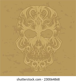Abstract Scull  Ornamental Vector Illustration