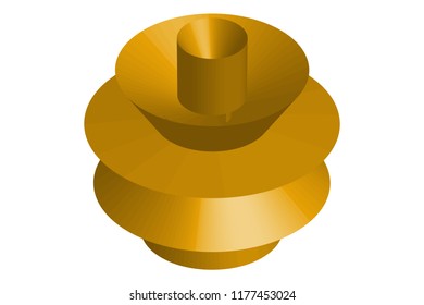 Abstract sculpture of gold.