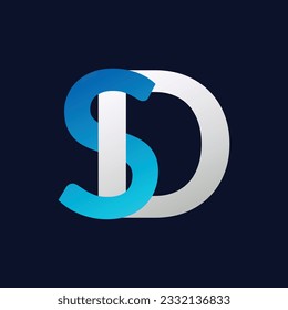 Abstract SD letter logo design template. Vector Logo Illustration.