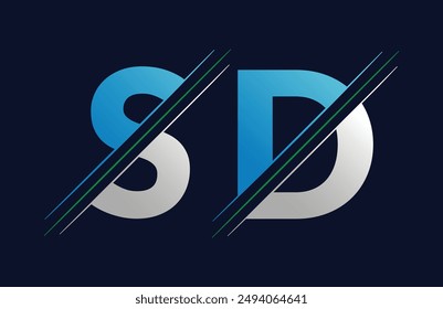 Plantilla Abstractas del diseño del logotipo de la letra sd. Ilustración de logotipo de Vector.
