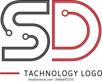 Abstract SD Technology logo design vector images. SD Security logo design template illustration. SD setting logo design golden color best company icon identity