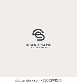 Abstract SE ES letter logo design. Flat vector logo design template.