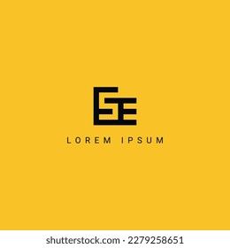 Abstract SE ES letter simple minimal style business logo design vector element.