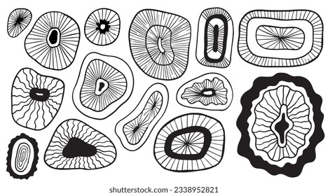 Abstract sea anemone line art