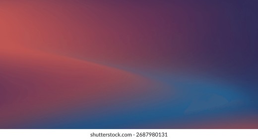 Abstrakter Meereshintergrund. Deep Blue, orange und rot Farbe Vektorbanner. Pastellfarbverlauf. 