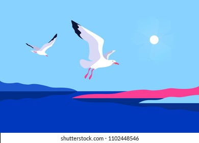 カモメ イラスト 海 の画像 写真素材 ベクター画像 Shutterstock