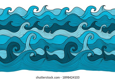Abstract Sea Background. Seamless Pattern for your design. Vector illustration