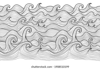 Abstract Sea Background. Seamless Pattern for your design. Vector illustration