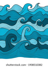 Abstract Sea Background. Seamless Pattern for your design. Vector illustration