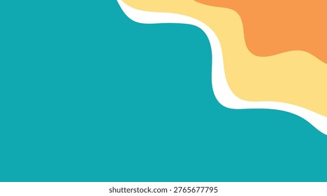 Abstract sea beach background with turquoise ocean waves and minimalist sand dunes for summer vacation design