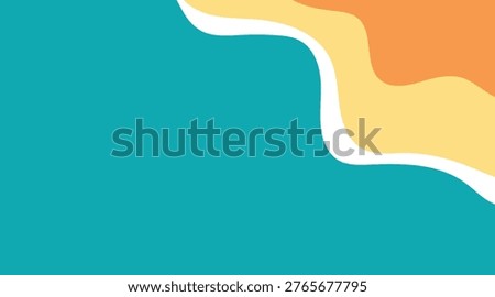 Abstract sea beach background with turquoise ocean waves and minimalist sand dunes for summer vacation design