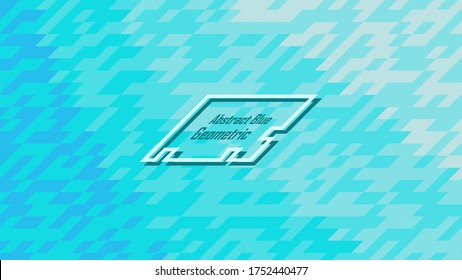 Abstract Sea Blue Geometric Background Vector, Diagonal Pixel Concept For Background, Wallpaper, Banner, Website