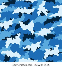 Abstract sea camouflage seamless pattern vector modern military backgound. Template printed textile fabric.