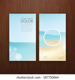 Abstract sea card template design.