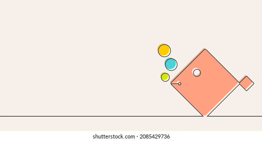 Abstract sea fish icon in thin line style.