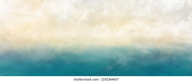 Abstract sea landscape wall art vector background. Sky, clouds and storm. Sea decoration collection design for interior, flyers, poster, cover, banner. Modern hand draw painting for design interior.	 - Shutterstock ID 2192364657