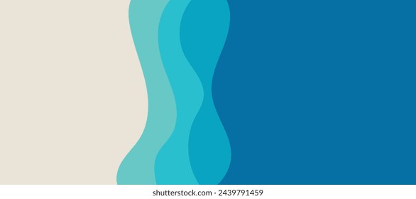 Abstract sea layered wave background. Vector illustration. EPS10
