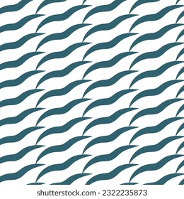 Abstract sea line art wave pattern vector. Seamless water art line background for gift wrapping paper, packing, bags print, textile, cover, bed linen, fabric