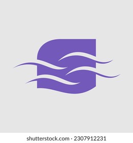 abstract sea ocean logo design template