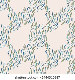 Abstract sea pattern with artistic brushstrokes. Grunge vector texture. Summer design