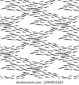 Abstract sea pattern school of fish, on transparent background, vector design