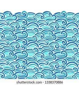 Abstract sea pattern. Vector illustration. The swell on the sea. Ocean waves.