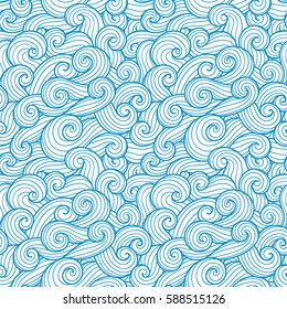 Abstract sea pattern. Vector illustration. The swell on the sea. Ocean waves.