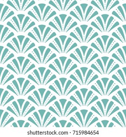 Abstract Sea Shell vector seamless pattern. Repeating geometric background. 