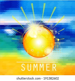 Abstract sea sky and the sun. Vector 