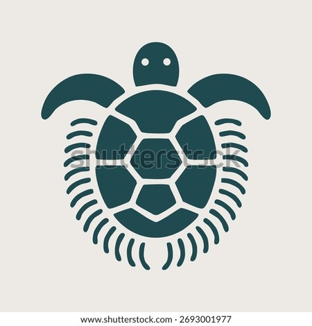 Abstract Sea Turtle Icon Vector Logo