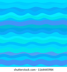 Abstract sea wallpaper of the surface. Cute background. Cold colors. Pattern with lines and waves. Multicolored texture. Decorative style. Print for flyers, posters, banners and textiles