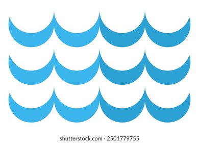Abstraktes Meereswellen-Symbol einzeln auf weißem Hintergrund.