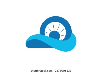 logotipo del vector del icono de onda marina abstracta