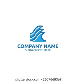 Abstract Sea Wave Logo. Flat Vector Logo Design Template Element.