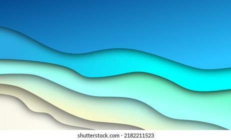 fondo de fondo de recorte de onda marina abstracto para texto