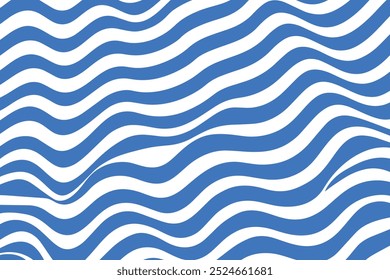 Abstract sea wave seamless pattern vector, minimal blue and white abstract wave lines.