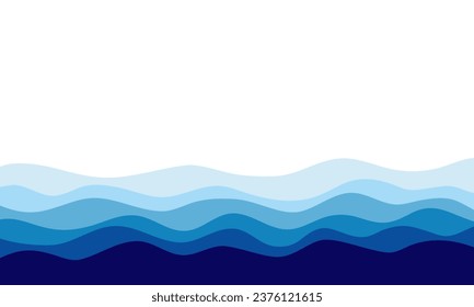 abstract sea waves background. water wave, abstract design, blue ocean wave layer, deep blue, vector illustration