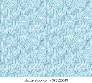 Abstract sea waves with highlights and contours. Seamless pattern. Vector illustration