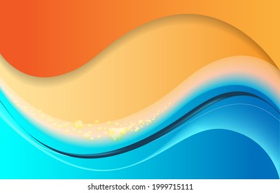 Abstract sea waves on the beach in the ocean, banner background illustration eps10. Basic RGB
