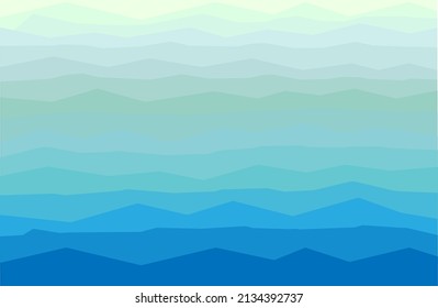 Abstract sea waves in soothing blue shades background.