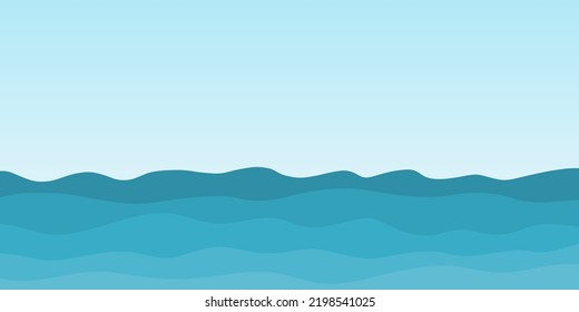 Abstracto vector de ondas marinas. Fondo marino. Copyspace en la parte superior.