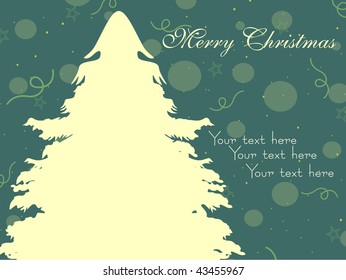 abstract seagreen dotted background with christmas tree