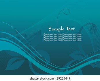 abstract seagreen floral background with wave illustration