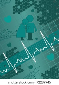 abstract seagreen medical background, vector illustration