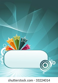 abstract seagreen wave background with colorful star