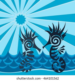 Abstract Seahorses 