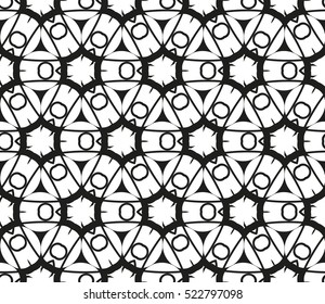 abstract seamles geometrie pattern. Vector illustration. White in black color. for wallpaper. design page fill