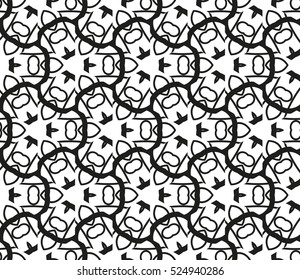 abstract seamles geometrie pattern. Vector illustration. White in black color. for wallpaper. design page fill