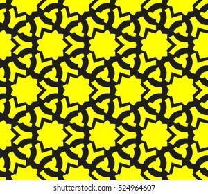 abstract, seamles, geometrie, pattern., Vector, illustration., Yellow, color., for, wallpaper., design, page, fill